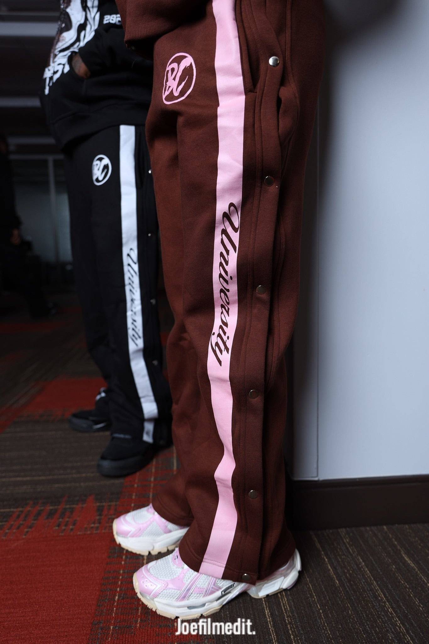 Brown & Pink Blurred University Pants